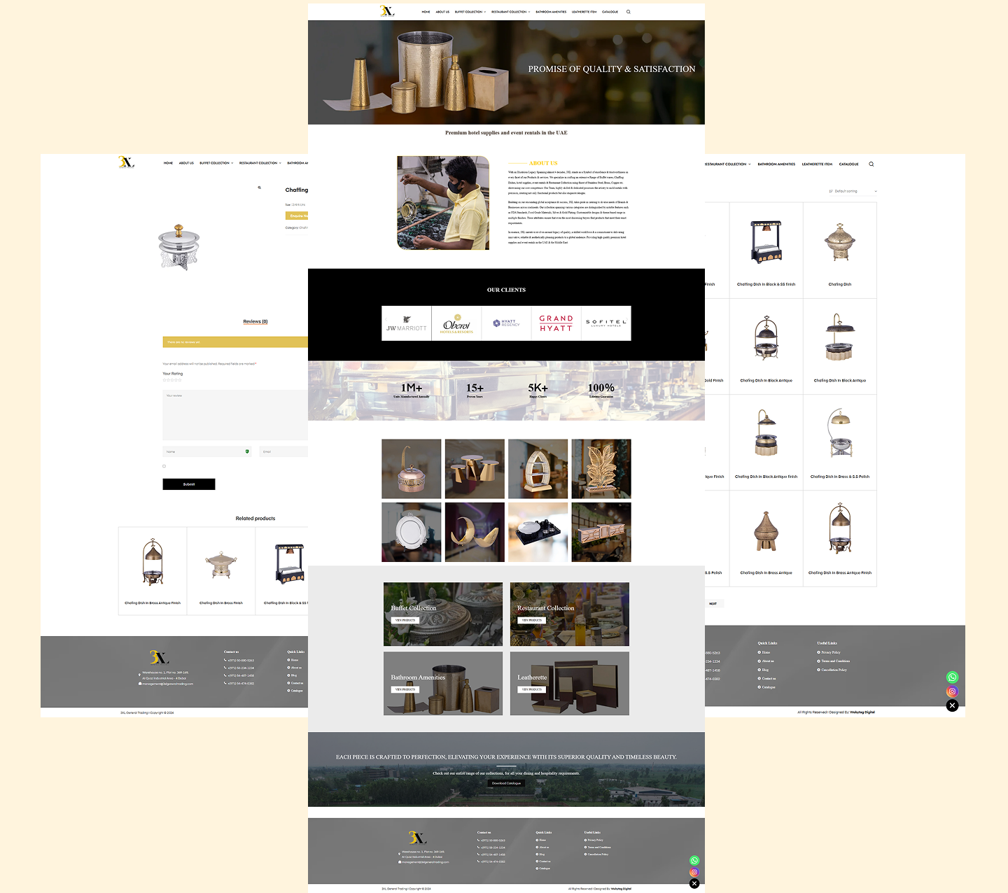 hotel supplies website design Dubai landing page