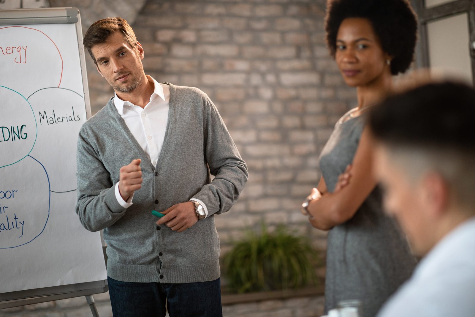 mid adult ceo giving presentation his team office asks one his colleagues opinion scaled Webytag Digital