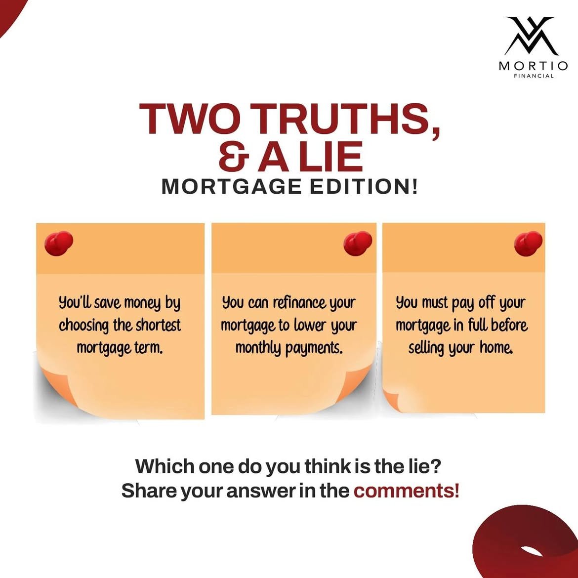Mortio Financialcorp — Mortgage quiz follow-up