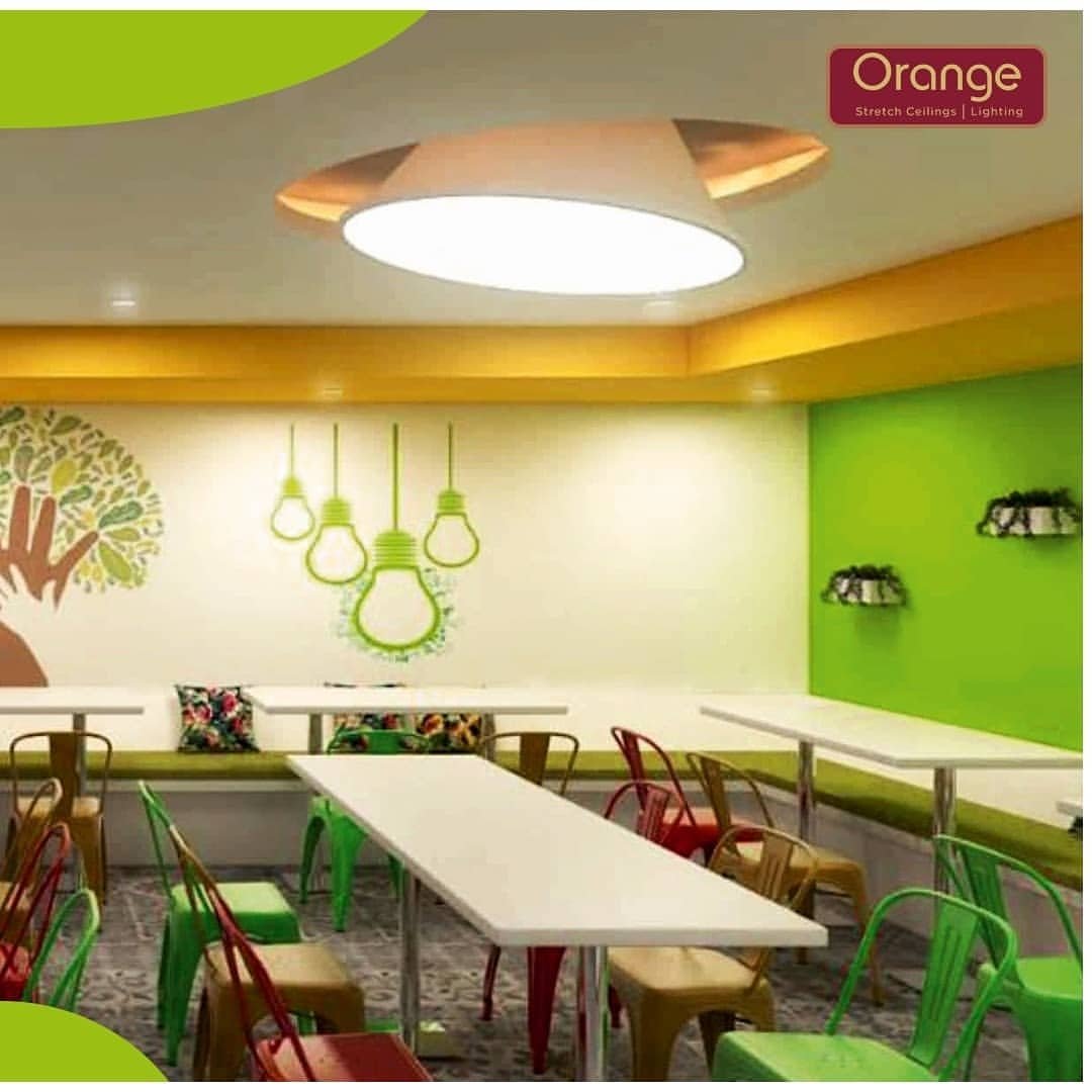 Orange Stretch Ceilings — Interior ceiling creative