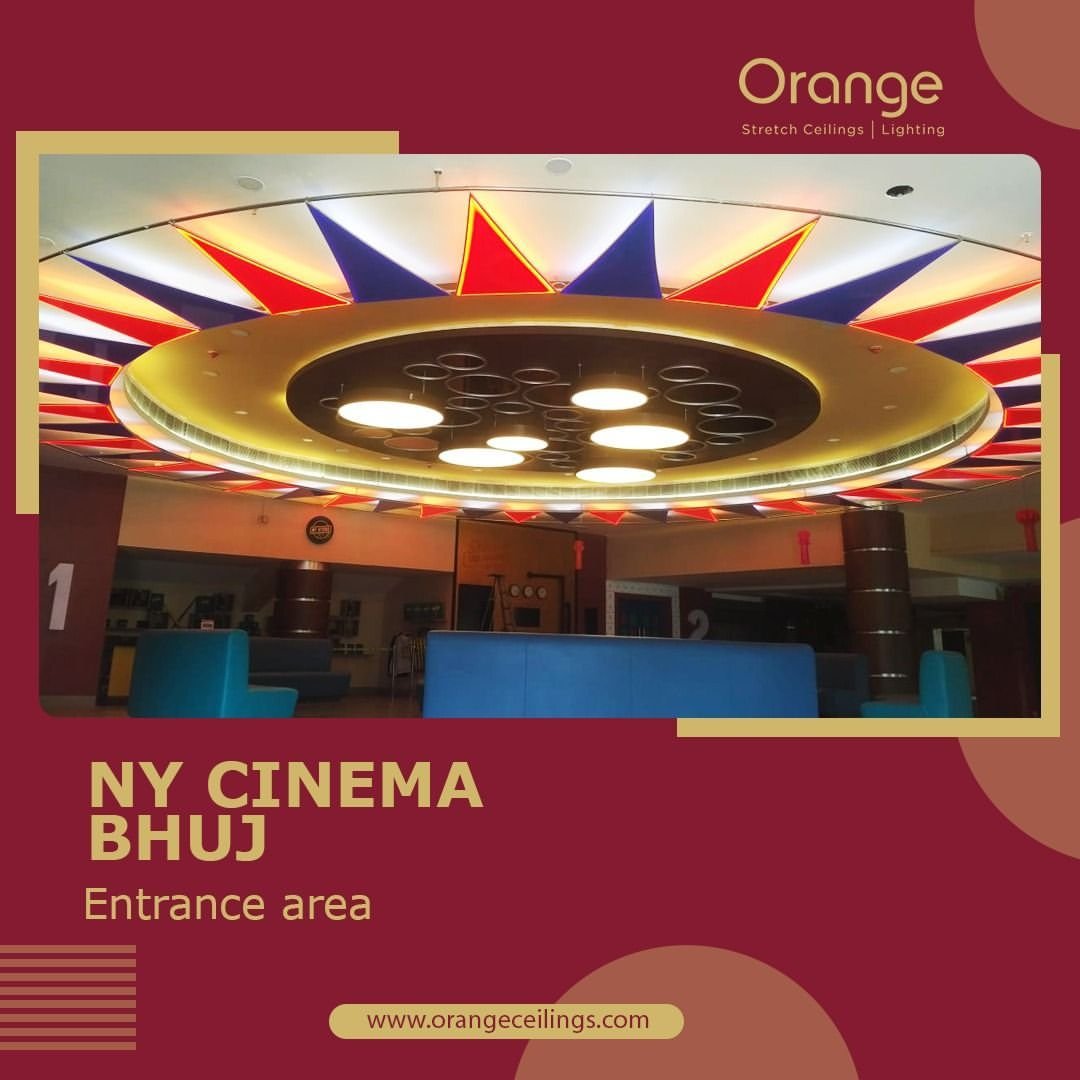 Orange Stretch Ceilings — Cinema ceiling project creative